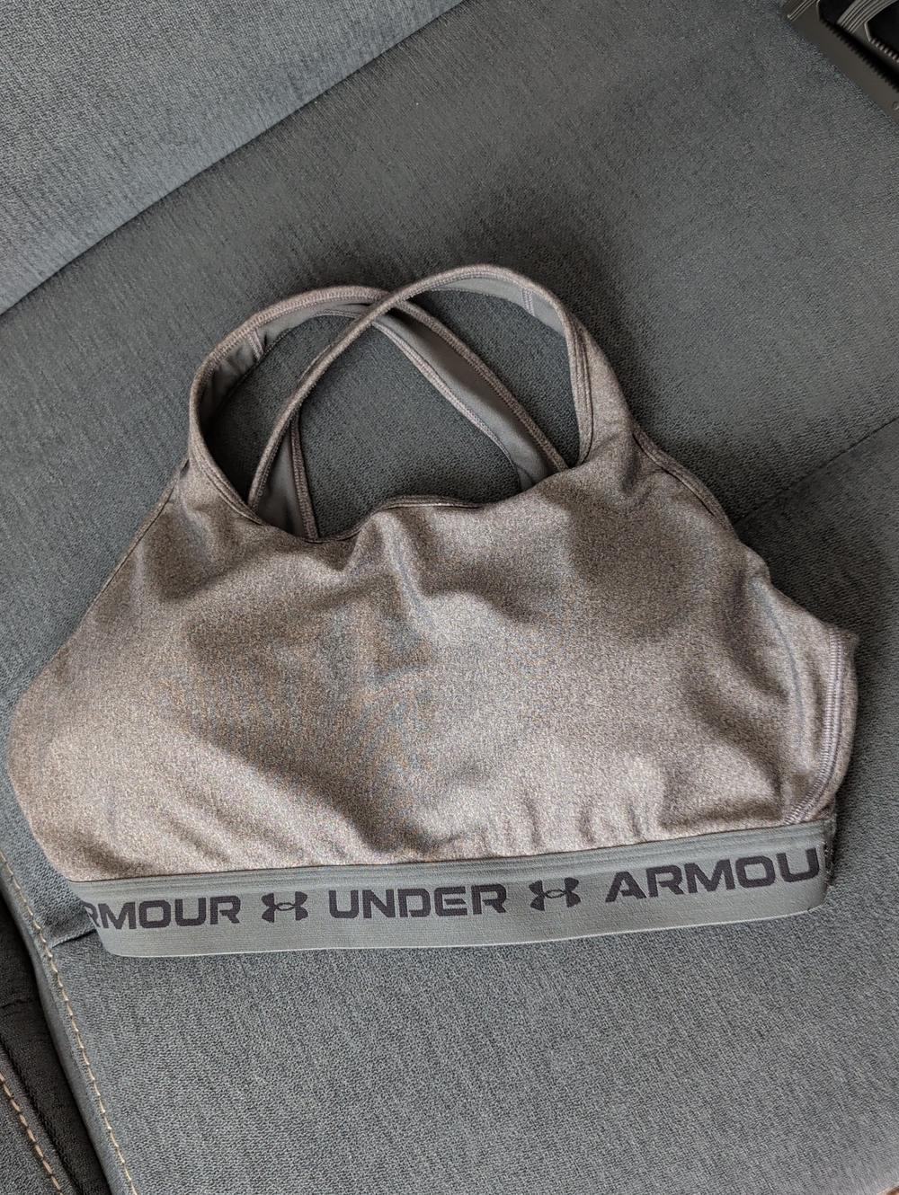Under Armour Metallic Gray Crossback Sports Bra